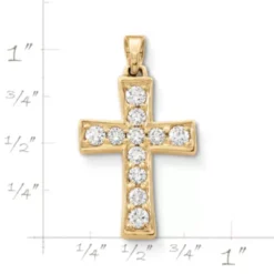 Plain Latin Cross Pendant With Diamonds -Charmora Shop CM 2229 774810 rul