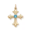 Fleuree Cross Pendant With Blue Topaz