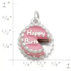 Enamel Birthday Cake Charm -Charmora Shop CM 3388 908912 rul