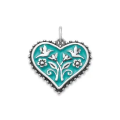 Enamel Hearts In Bloom Charm