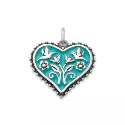 Enamel Hearts In Bloom Charm 1 Enamel Hearts In Bloom Charm
