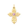 Floret Gemstone Cross Charm