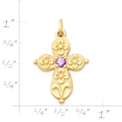Floret Gemstone Cross Charm -Charmora Shop CM 5794 310047 rul