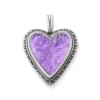 Sculpted Heart And Tulips Layered Gemstone Pendant