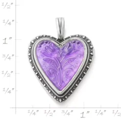 Sculpted Heart And Tulips Layered Gemstone Pendant -Charmora Shop CM 5811 601915 rul