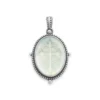 Sculpted Les Fleurs Cross Layered Gemstone Pendant