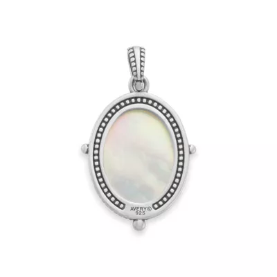 Sculpted Les Fleurs Cross Layered Gemstone Pendant 2 Sculpted Les Fleurs Cross Layered Gemstone Pendant - Image 2