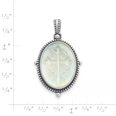 Sculpted Les Fleurs Cross Layered Gemstone Pendant 4 Sculpted Les Fleurs Cross Layered Gemstone Pendant - Image 4
