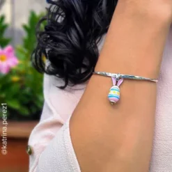 Enamel Bunny Ears Art Glass Charm -Charmora Shop CM 6041 975672 IGC