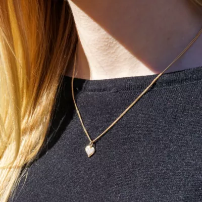 Delicate Pave Diamond Heart Pendant 4 Delicate Pave Diamond Heart Pendant - Image 4