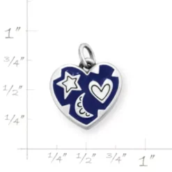 Enamel Written In The Stars Heart Charm -Charmora Shop CM 6078 459914 rul