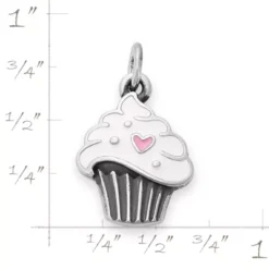 Enamel Sweetheart Cupcake Charm -Charmora Shop CM 6108 676808 rul