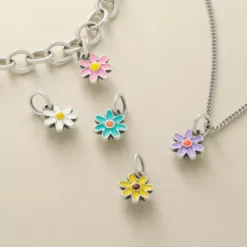 Enamel Mini Flower Charm 15 Enamel Mini Flower Charm -Charmora Shop CM 6124 cw