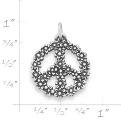 Floral Peace Sign Charm -Charmora Shop CM 6145 798585 rul