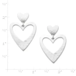 Hammered Double Heart Drop Earrings -Charmora Shop EP 1901 968929 rul