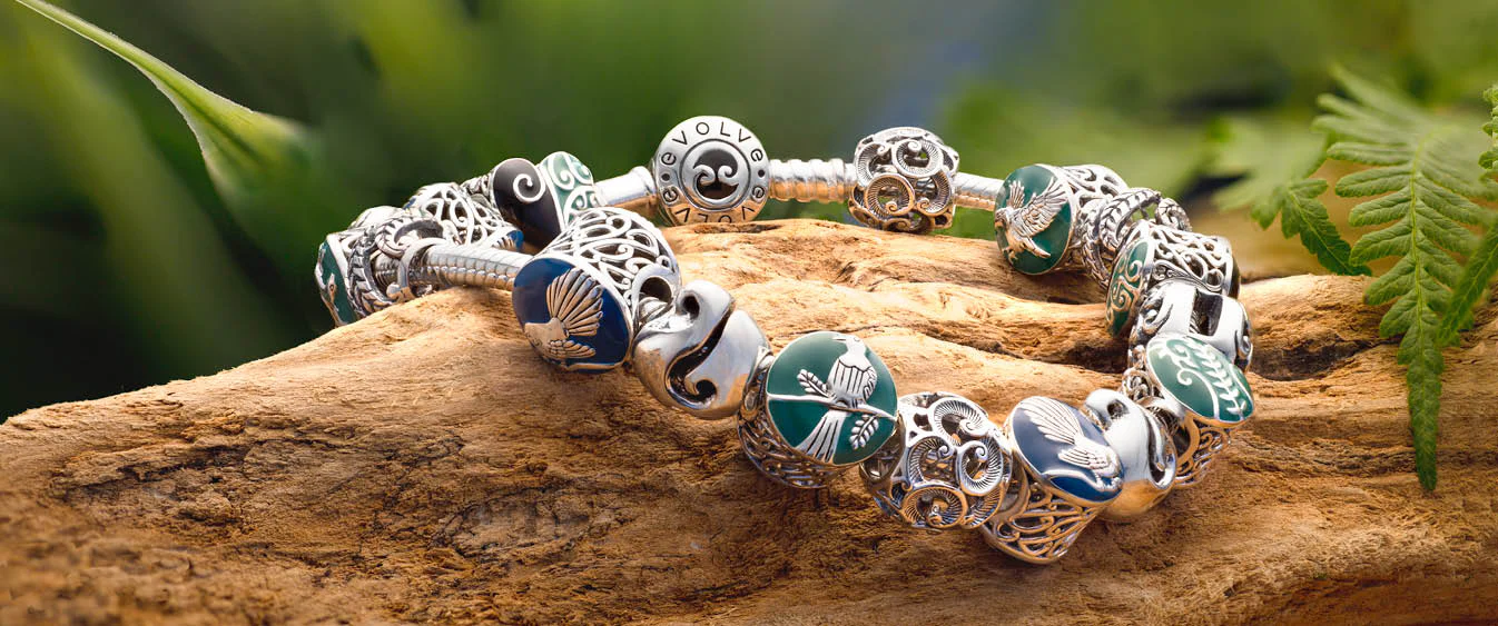 Charmora Shop -Charmora Shop Evolve new zealand style design charm bracelet charms native birds animals silver gold enamel blue